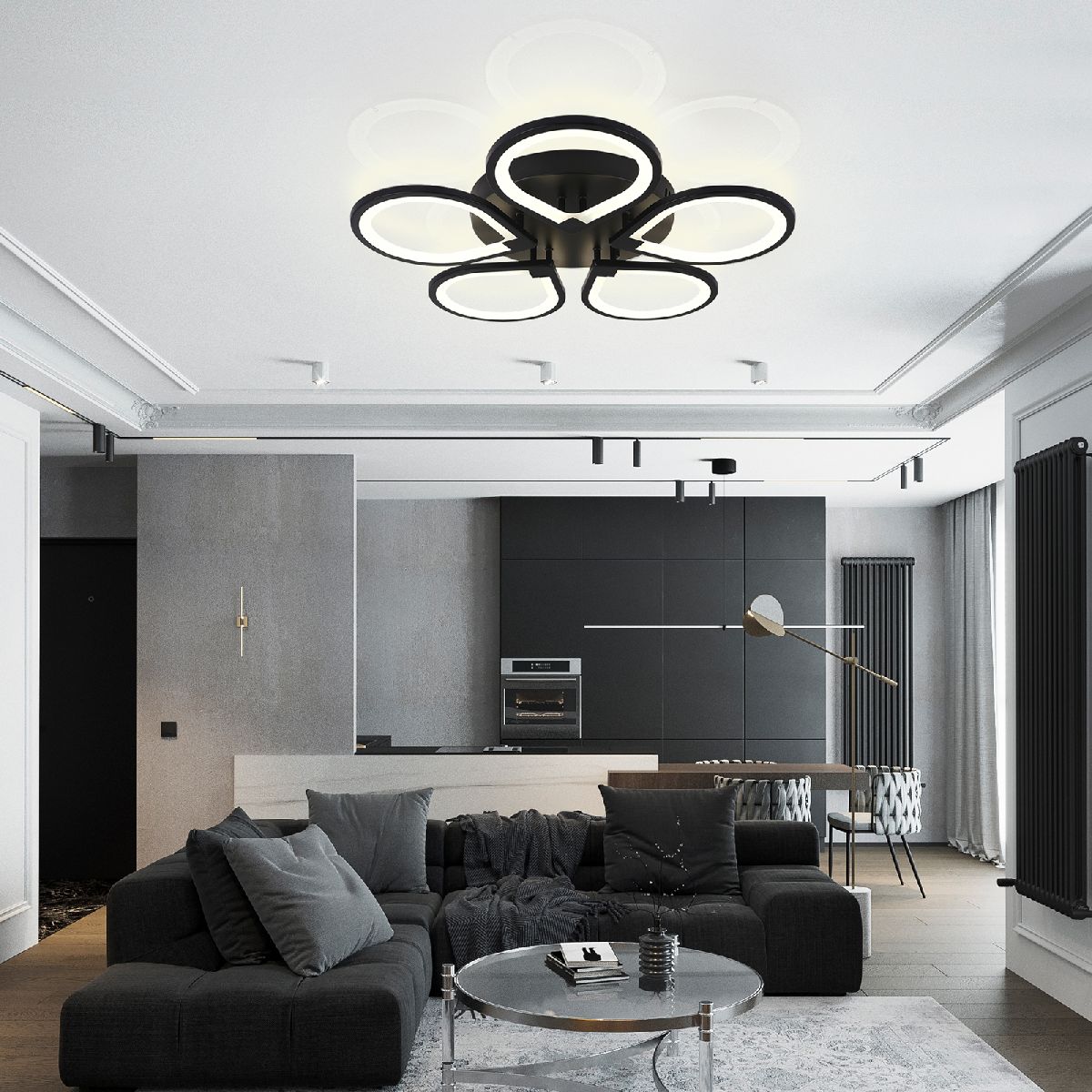 Потолочная светодиодная люстра Natali Kovaltseva Singl INNOVATION STYLE 83042 BLACK в Санкт-Петербурге