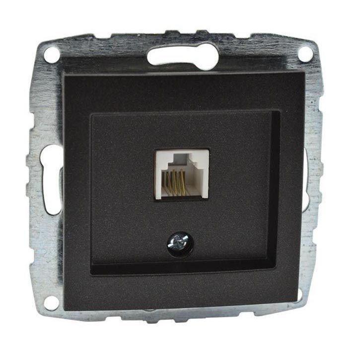 Розетка телефонная Rj45 Cat3 Mono Electric Despina-Larissa графит 500-002025-124 в Санкт-Петербурге