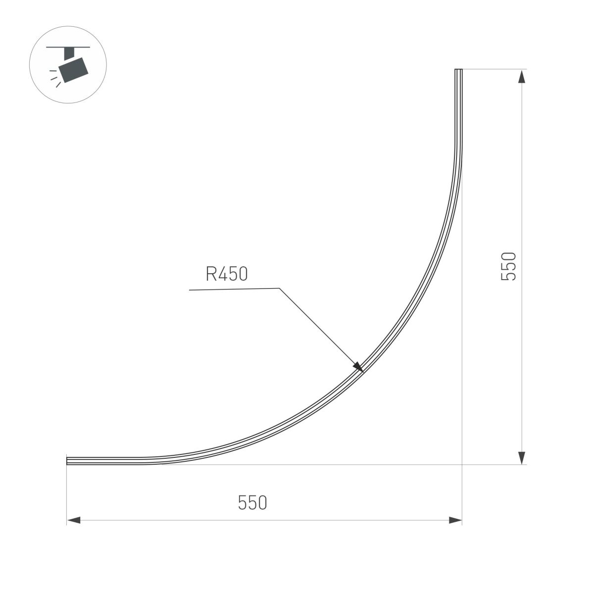 Шинопровод магнитный накладной  Arlight MAG-MICROCOSM-TRACK-1115-ARC-R900 (BK) (IP20 Металл) 043248(1) в #REGION_NAME_DECLINE_PP#