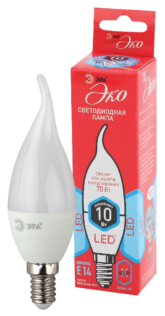 Лампа светодиодная Эра E14 10W 4000K ECO LED BXS-10W-840-E14 Б0040886 в Санкт-Петербурге
