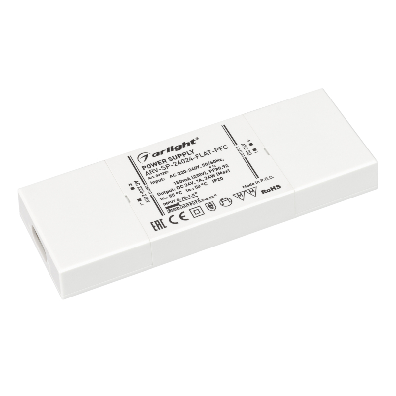 Блок питания Arlight ARV-SP-24024-Flat-PFC (24V, 1A, 24W) 033259 в Санкт-Петербурге