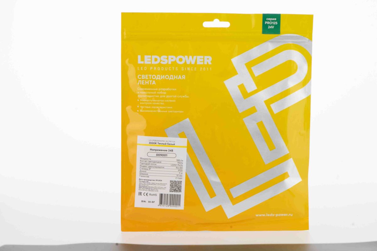 Светодиодная лента LEDS POWER 2835 192/м (18Вт/м) 24В теплая, серия ПРО125 009001 в Санкт-Петербурге