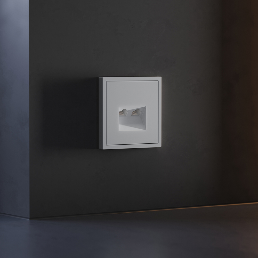 Накладка для розетки компьютерной двойной RJ45+RJ45 кат.6 Voltum S70 (серый) VLS001416 в Санкт-Петербурге