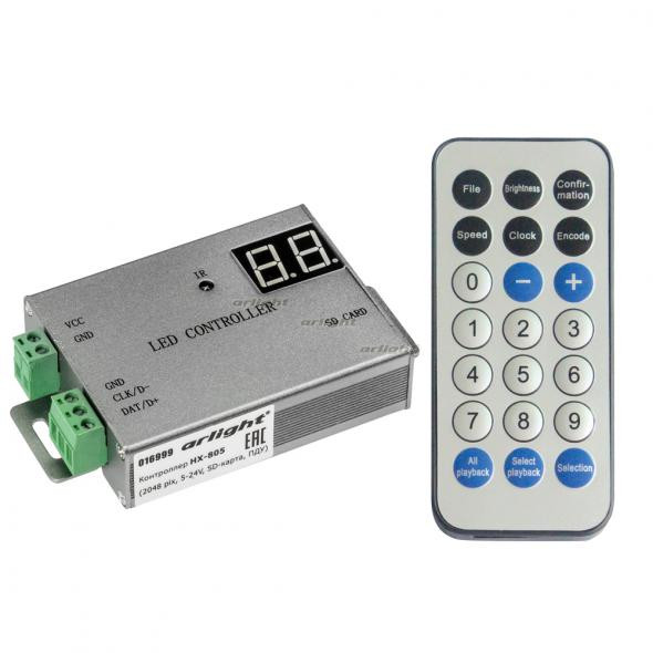 Контроллер Arlight HX-805 (2048 pix, 5-24V, SD-карта, ПДУ) 016999 в Санкт-Петербурге