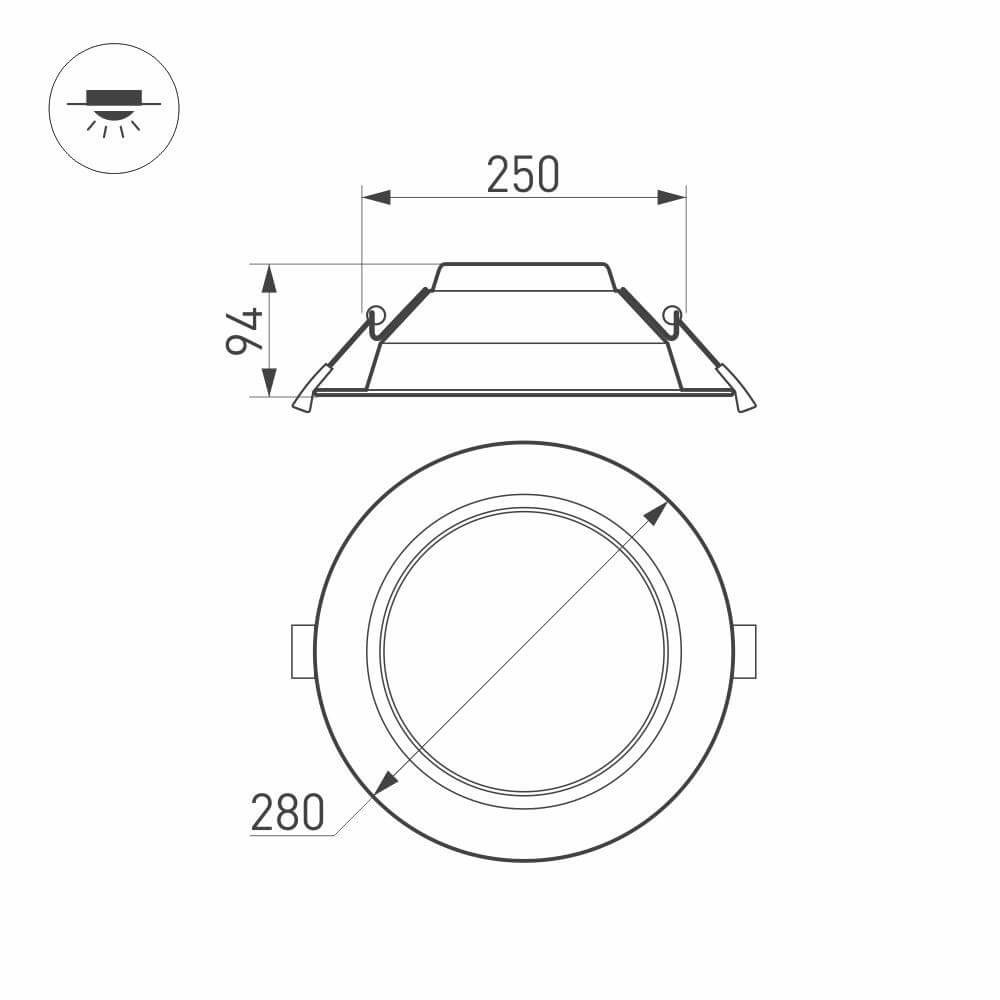 Встраиваемый светодиодный светильник Arlight IM-280WH-Cyclone-40W White 022526 в Санкт-Петербурге