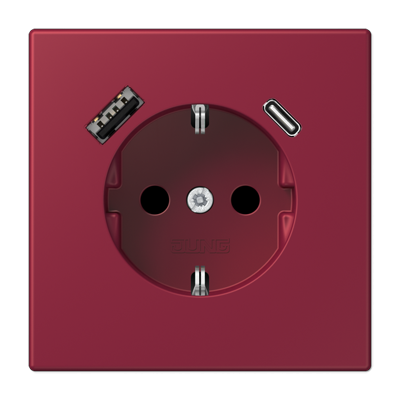 Розетка 2K+З USB Typ AC Jung LC1520-15CA255 в #REGION_NAME_DECLINE_PP#