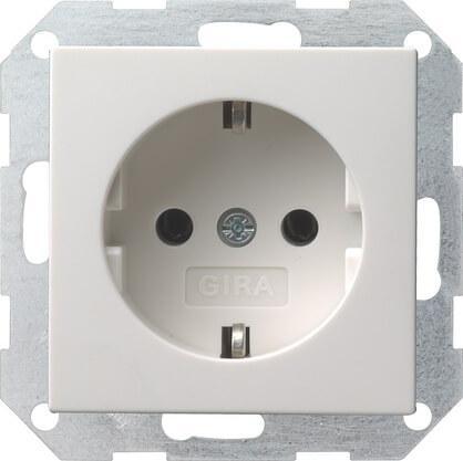 Розетка Gira System 55 Schuko с/з 16A 250V безвинтовой зажим чисто-белый глянцевый 018803 в #REGION_NAME_DECLINE_PP#