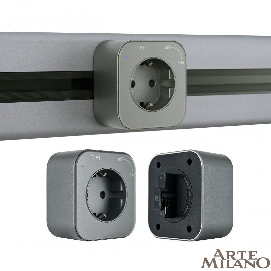 Трековая розетка Arte Milano Am-track-sockets 380022TS/ES Grey в Санкт-Петербурге