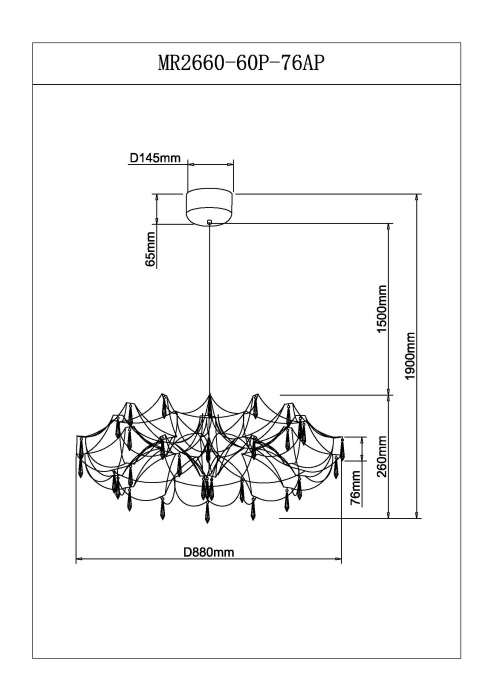 Подвесная люстра Myfar Ersilia MR2660-60P-76AP в #REGION_NAME_DECLINE_PP#