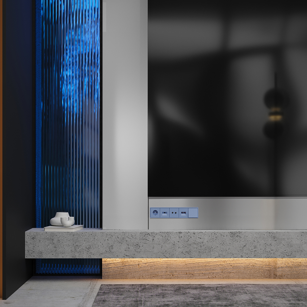 Накладка для розетки компьютерной RJ45 кат.6 Voltum S70 (деним) VLS001315 в Санкт-Петербурге