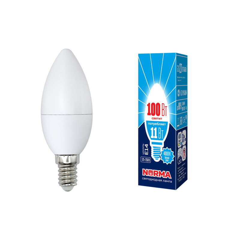 Лампа светодиодная (UL-00003811) Volpe E14 11W 4000K матовая LED-C37-11W/NW/E14/FR/NR в #REGION_NAME_DECLINE_PP#