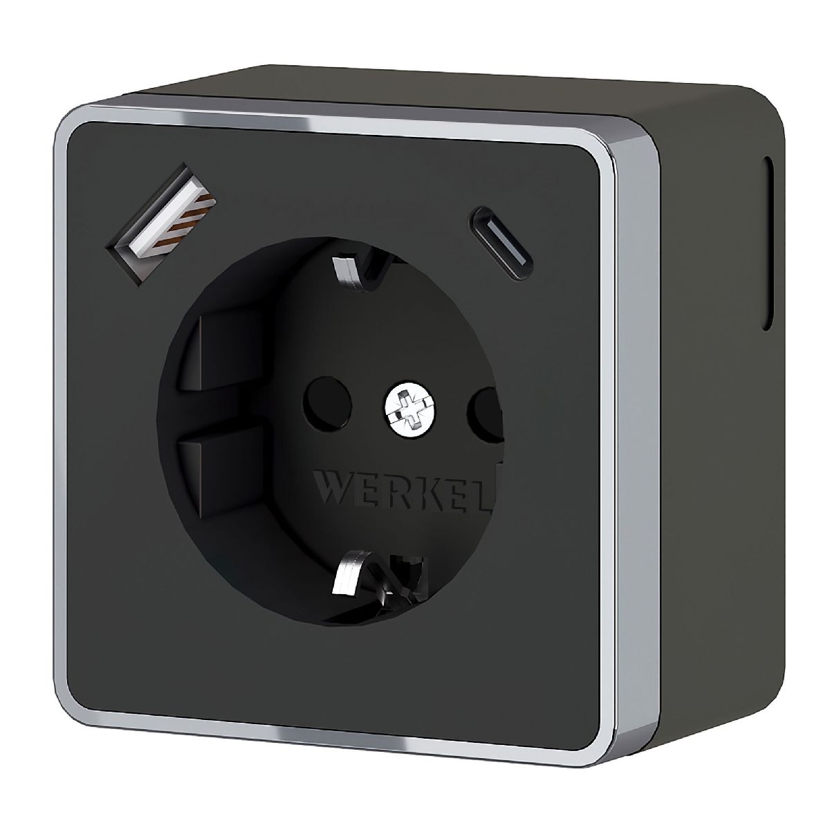 Розетка с заземлением, шторками и USB тип A+C Werkel Gallant W5071735 4690389179655 a057702 в Санкт-Петербурге
