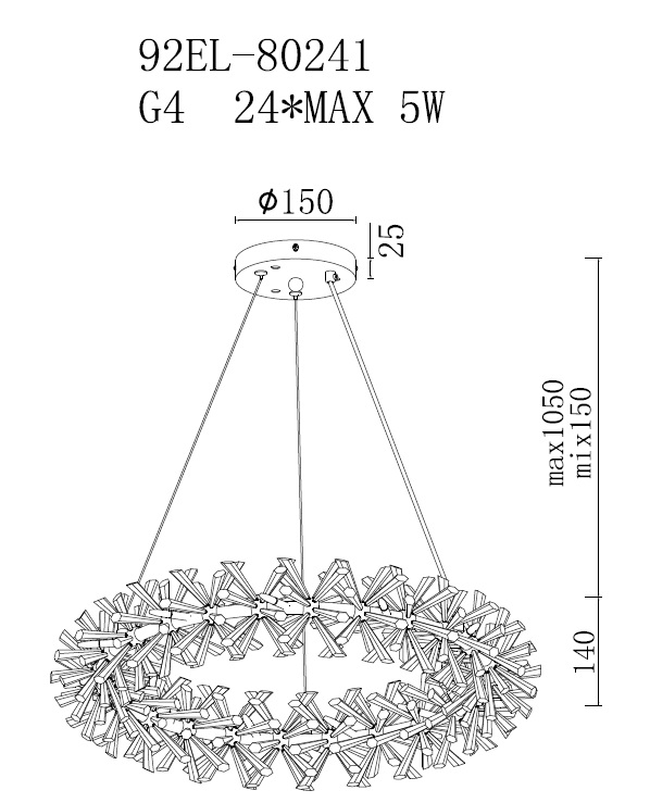Подвесная люстра Garda Decor 92EL-80241 в #REGION_NAME_DECLINE_PP#