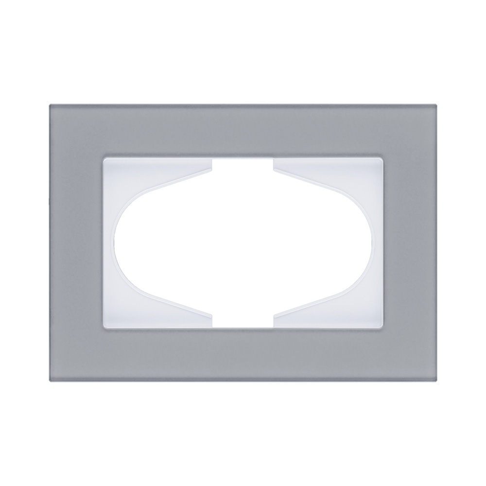 Рамка для двойной розетки, стекло серый Kollinger Reflex MG RM120GY в #REGION_NAME_DECLINE_PP#