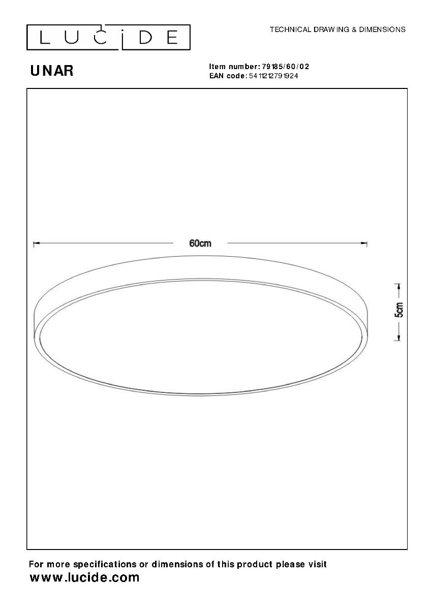 Потолочный светильник Lucide Unar 79185/60/02 в Санкт-Петербурге