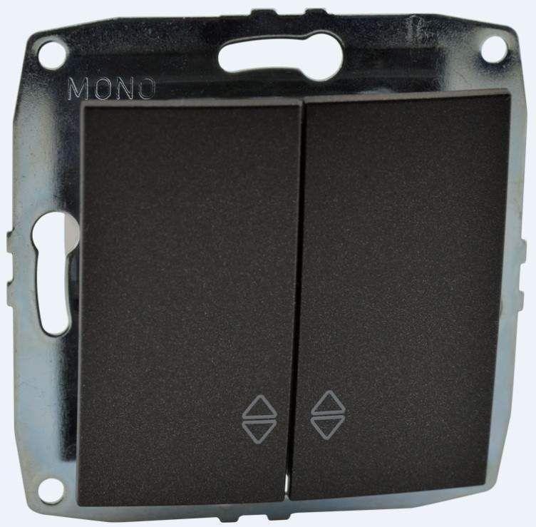Выключатель двухклавишный проходной Mono Electric Despina-Larissa 10А 250В графит 500-002023-111 в Санкт-Петербурге