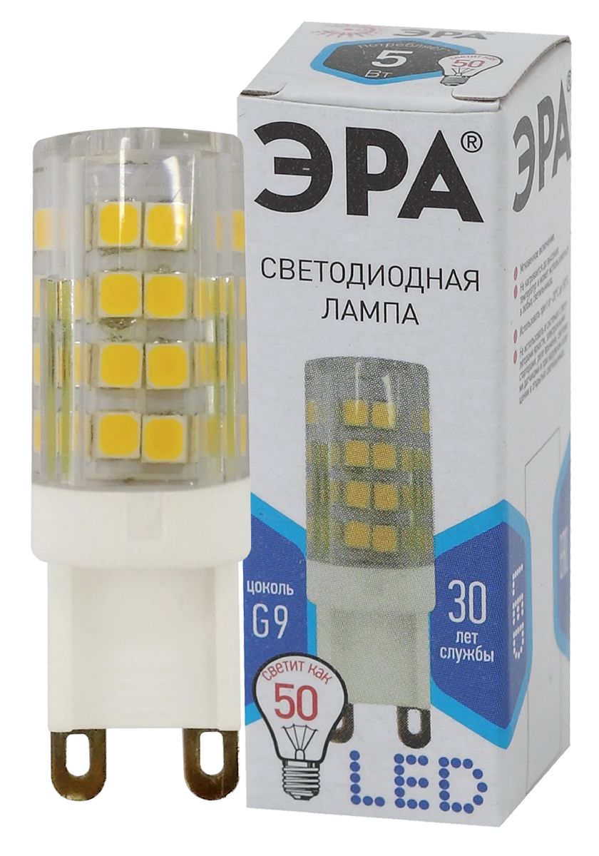 Лампа светодиодная Эра G9 5W 4000K LED JCD-5W-CER-840-G9 Б0027864 в #REGION_NAME_DECLINE_PP#