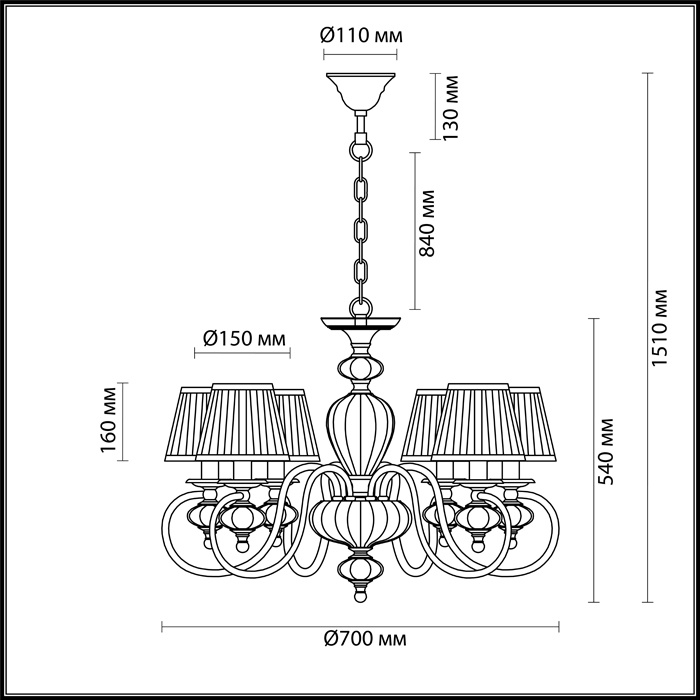 Подвесная люстра Odeon Light Medea 4186/6 в Санкт-Петербурге