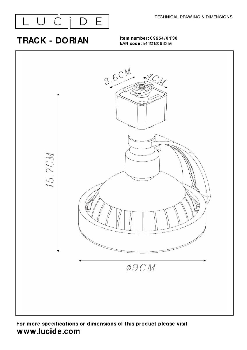 Трековый светильник Lucide Track - dorian 09954/01/30 в Санкт-Петербурге