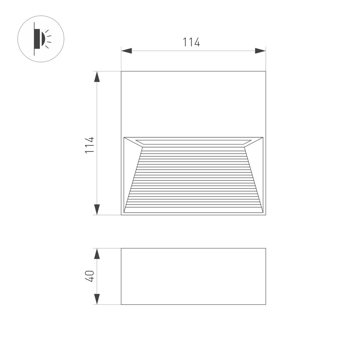 Светильник для ступеней Arlight LGD-RIBONIK-S114x114-5W Warm3000 (Черный, 50 deg, 230V) (IP65 Металл) 056713 в Санкт-Петербурге