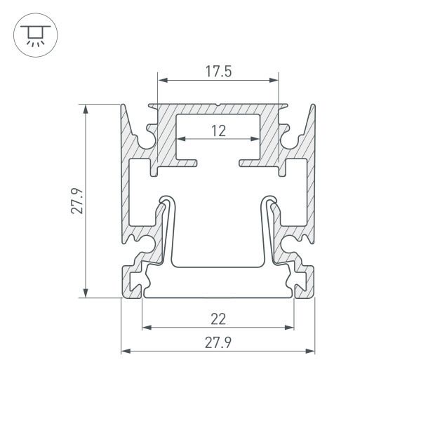 Алюминиевый профиль Arlight HR-Facade-2000 Anod 034946 в Санкт-Петербурге