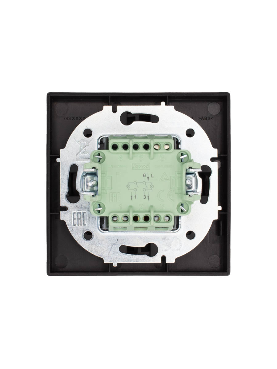 Выключатель двойной чёрный бархат Lezard Osen 743-4288-101 в Санкт-Петербурге