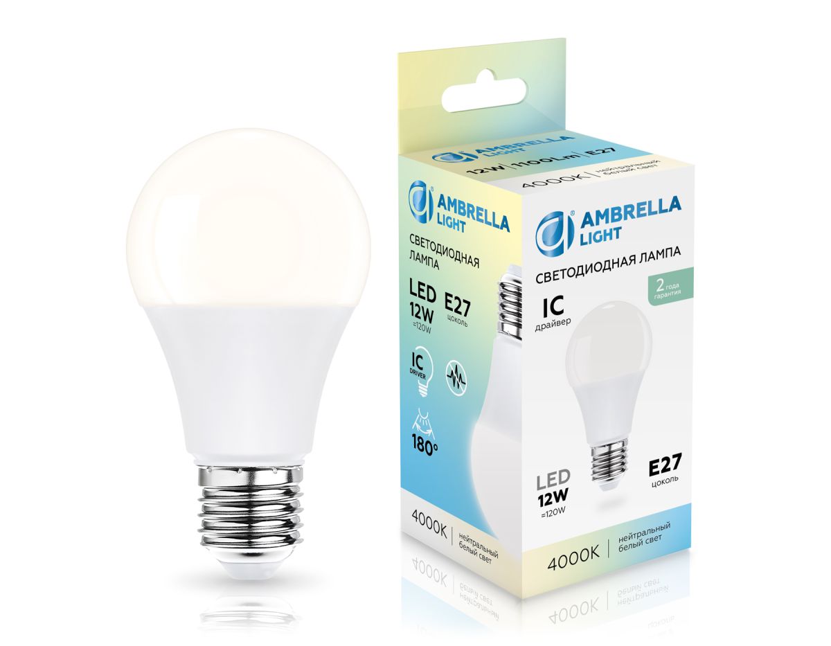 Светодиодная лампа Ambrella Light Bulbing E27 12W 4000K 601204 в Санкт-Петербурге