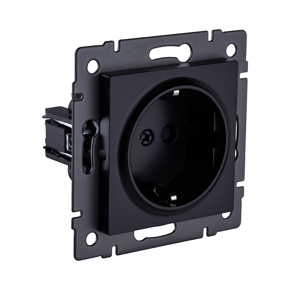 Розетка штепсельная SCHUKO 16A/250 В, черный Kollinger REA-002BK для Aspekt, Eleganz, Reflex в #REGION_NAME_DECLINE_PP#