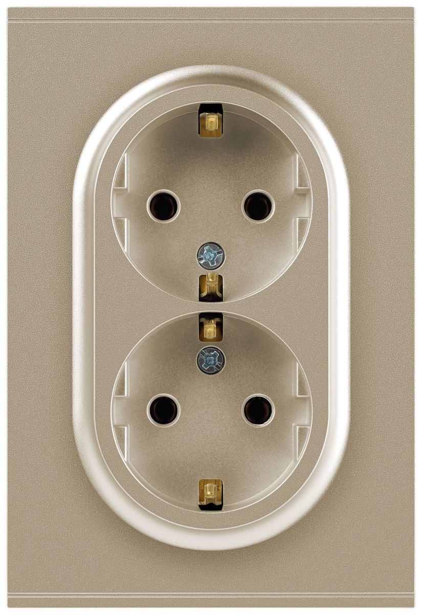 Розетка Эра Arktik 16-2104-04 двойная с заземлением 2X2P+E Schuko 16А-250В шампань Б0070447 в Санкт-Петербурге