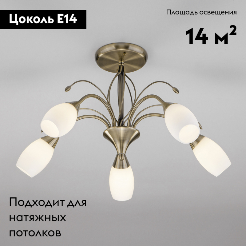 Потолочная люстра Eurosvet Ginevra 30280/5 античная бронза в Санкт-Петербурге