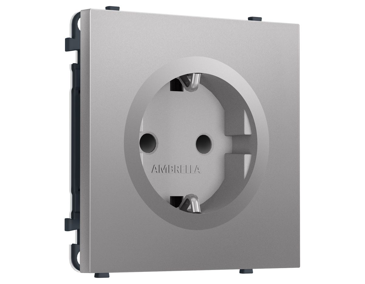 Комплект механизма электрической розетки SIGMA Сталь матовый 50Hz 2P+E с/з с/ш 16A-250V QUANT PRO Ambrella Volt MS507010 (SP5070, PR141) в #REGION_NAME_DECLINE_PP#