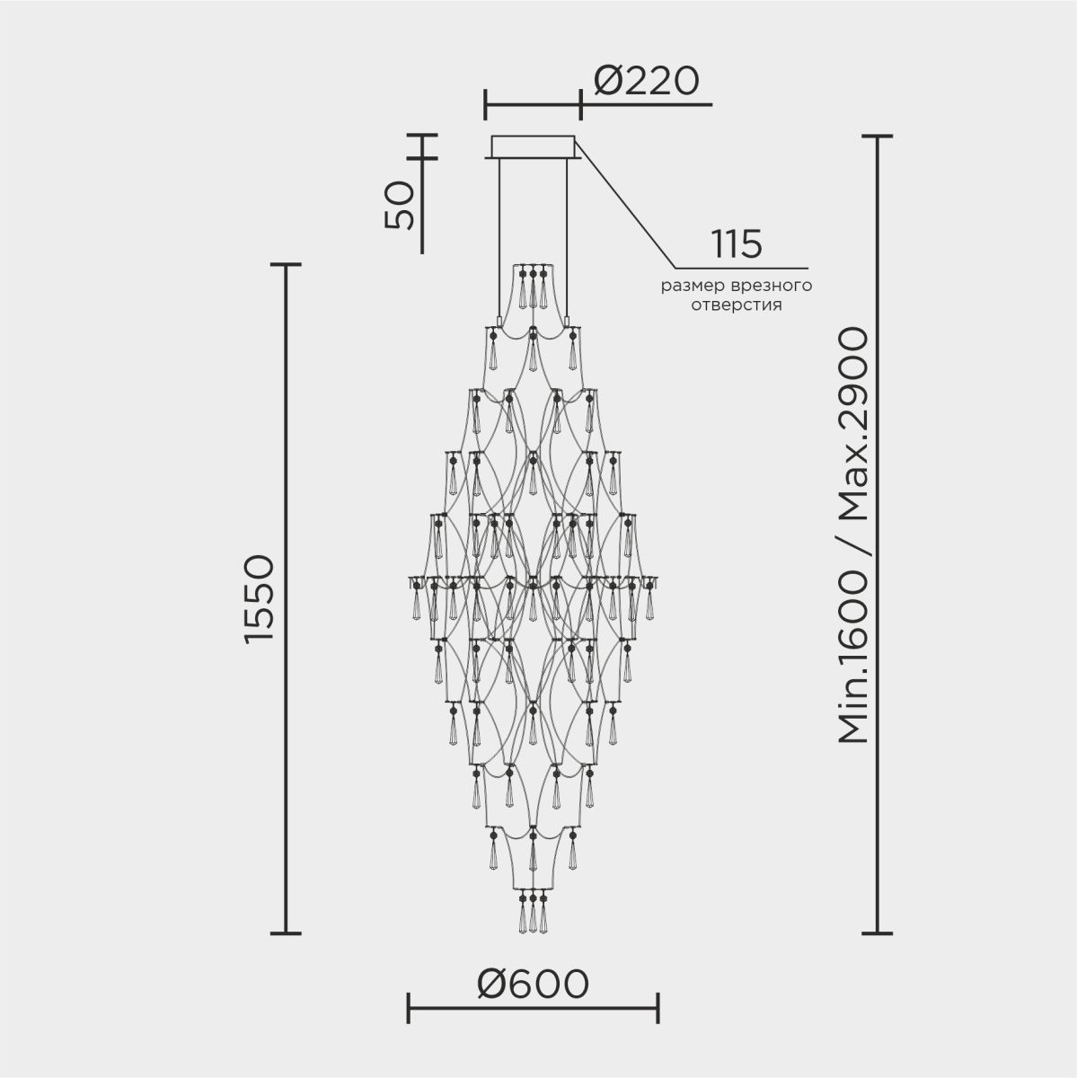 Подвесная люстра Modelux premium ML.7826.600P GD в #REGION_NAME_DECLINE_PP#