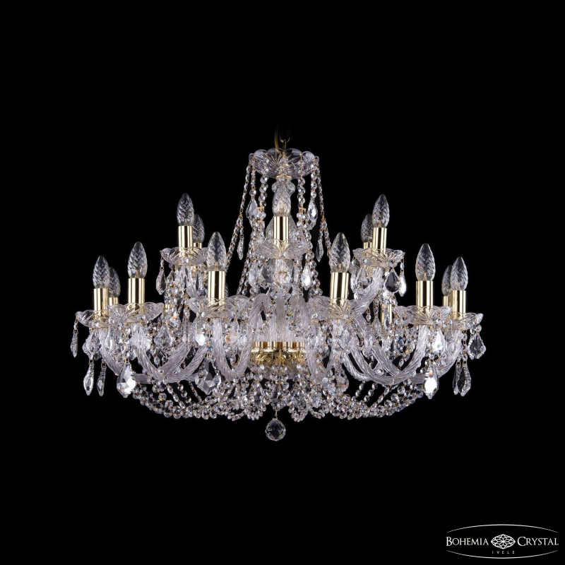 Подвесная люстра Bohemia Ivele Crystal 1406/12+6/300 G Leafs в Санкт-Петербурге