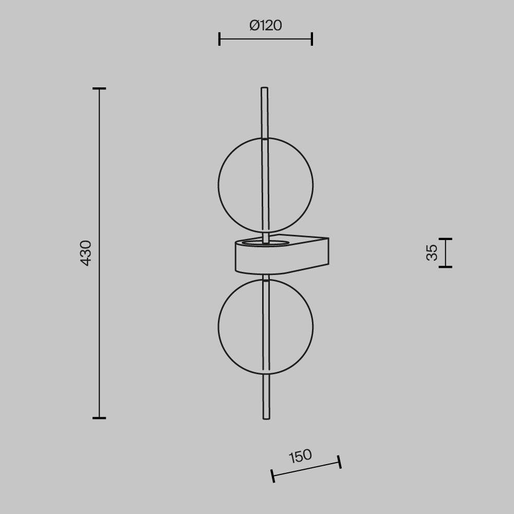 Бра Maytoni Double Moon MOD478WL-L8B3K в Санкт-Петербурге