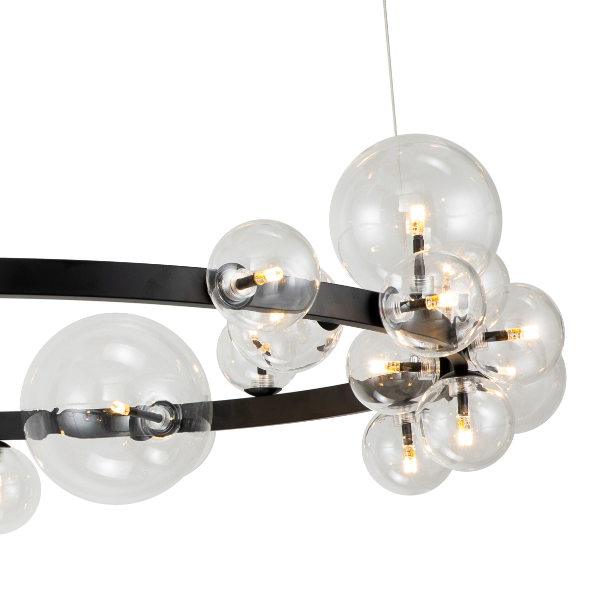 Подвесной светильник шар Delight Collection Art Deco Bubble KM1294P-24 black/clear в Санкт-Петербурге