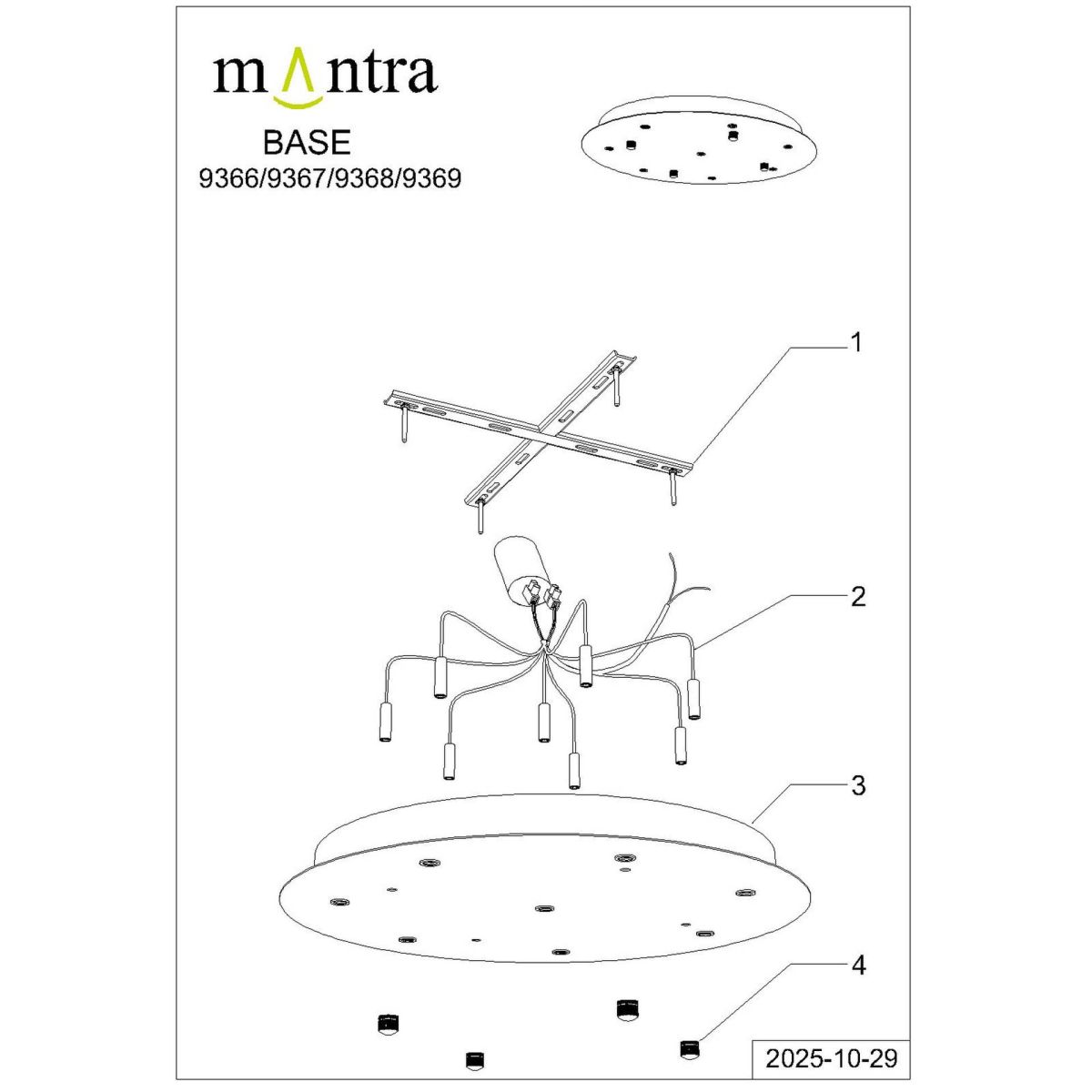 Основание потолочное 8L Mantra Modular Light Florones 9367 в Санкт-Петербурге