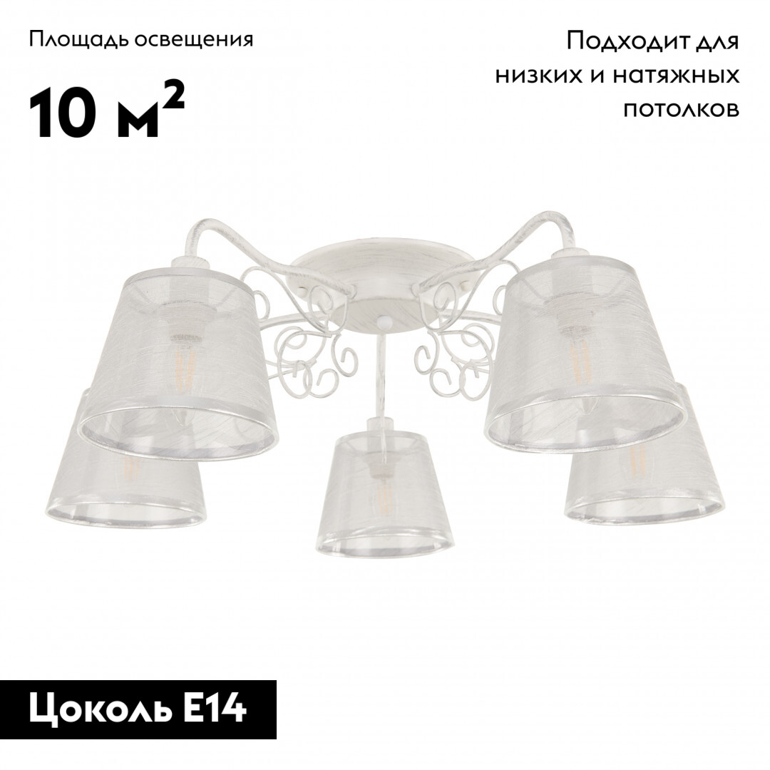 Потолочная люстра Arte Milano 341120/5 WT+SL в Санкт-Петербурге