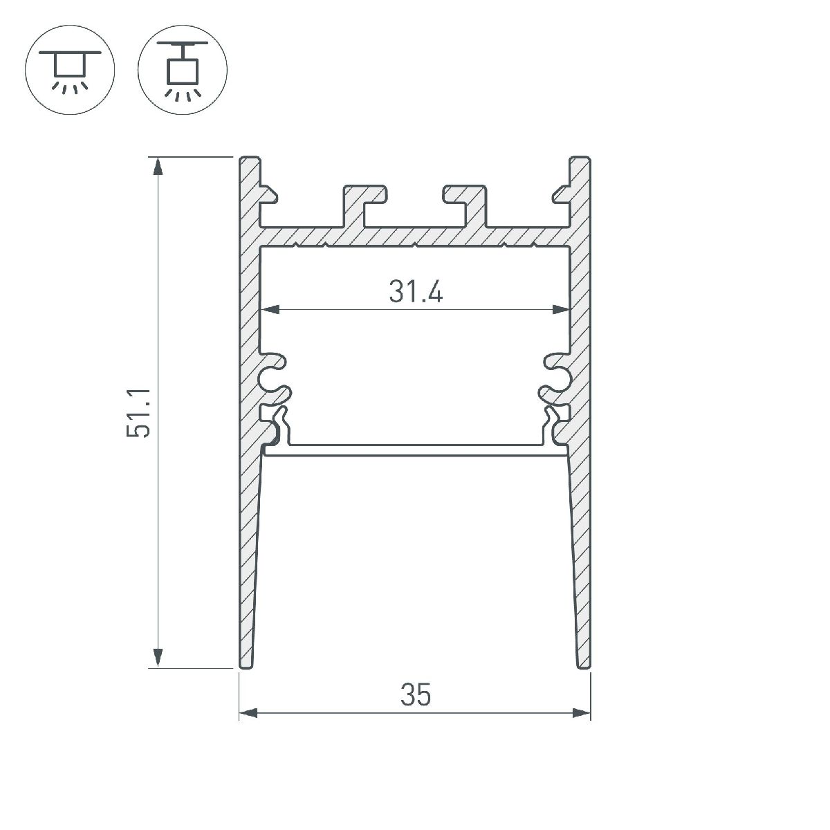 Профиль Arlight SL-COMFORT-3551-2000 BLACK 046317 в Санкт-Петербурге