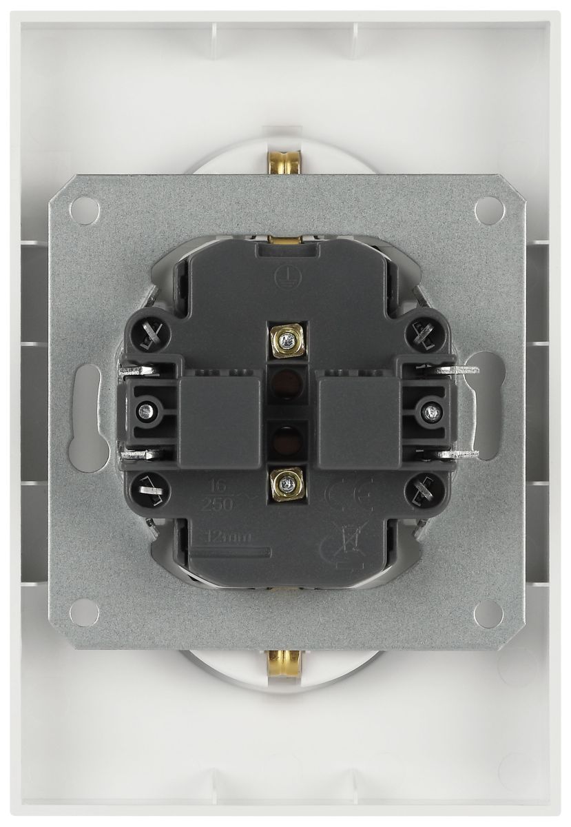 Розетка Эра Galaxy 15-2105-08 с заземлением двойная 2X2P+E Schuko со шторками IP20 16А-250В белый матовый Б0070711 в Санкт-Петербурге
