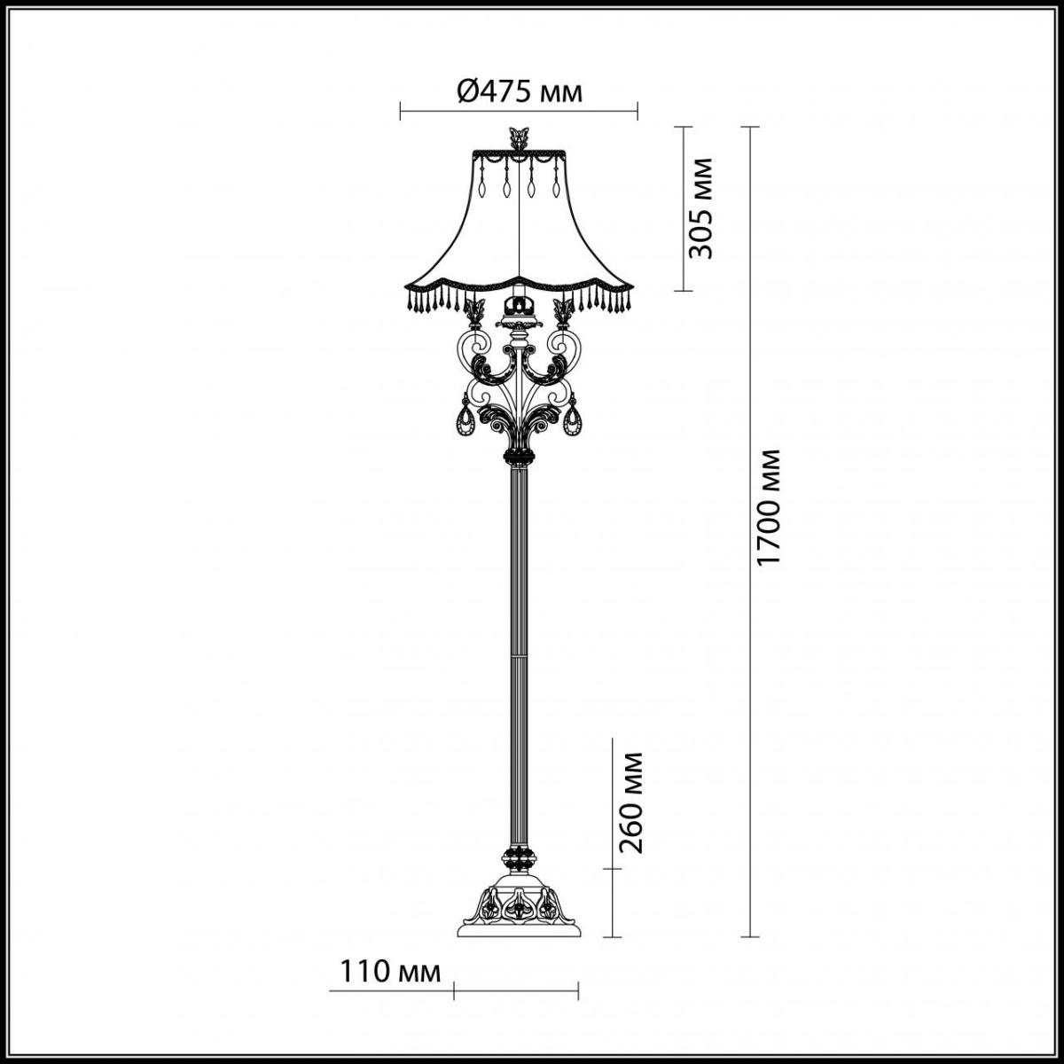 Торшер с абажуром Odeon Light Ponga 2431/1F в Санкт-Петербурге