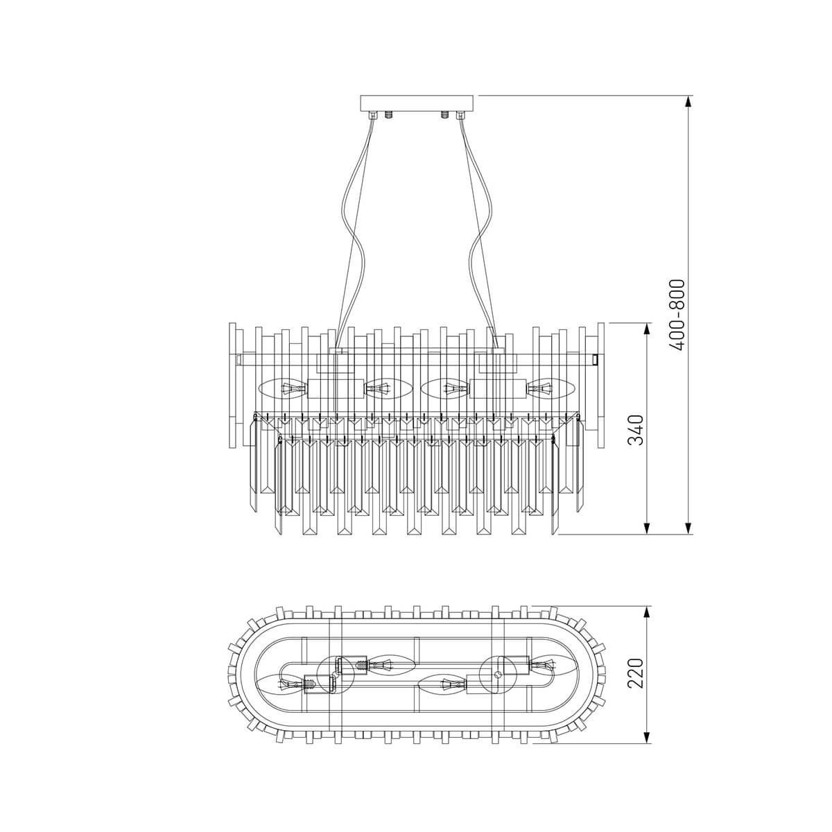 Подвесная люстра Bogates Piano 340/4 Strotskis Smart в #REGION_NAME_DECLINE_PP#