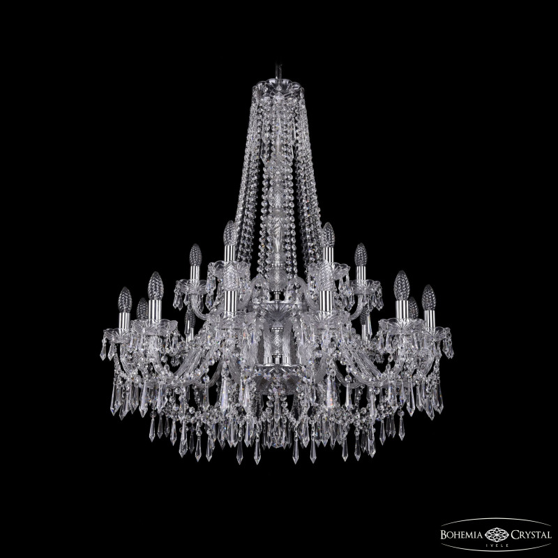 Подвесная люстра Bohemia Ivele Crystal 1403/12+6/300/h-100/2d Ni в Санкт-Петербурге