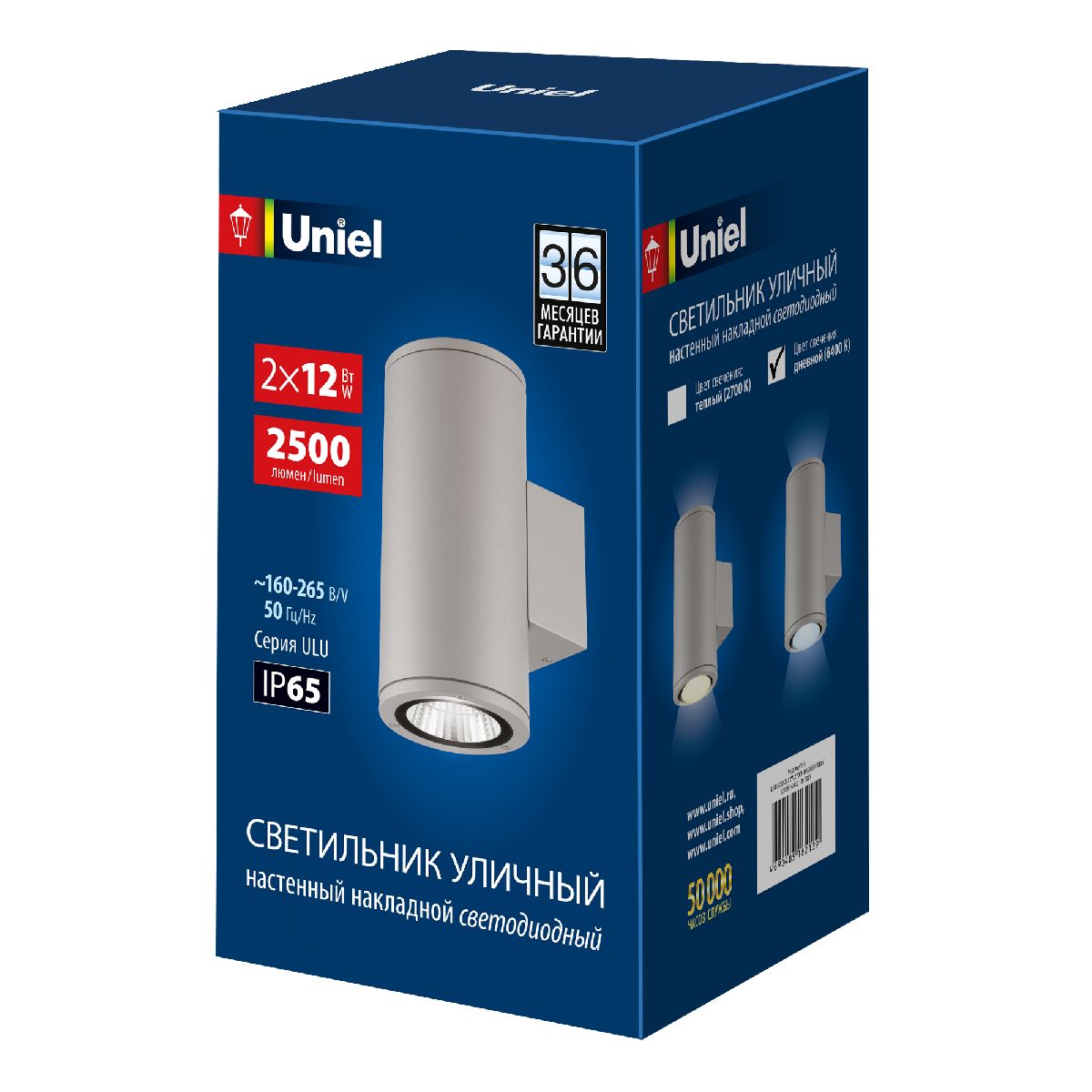 Уличный настенный светильник Uniel ULU-S22D-2x12W/6400K IP65 LIGHT GREY UL-00011085 в Санкт-Петербурге