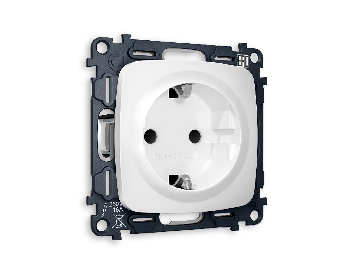 Комплект механизма розетки с/з со шторками Ambrella Volt Omega MO127010 в Санкт-Петербурге