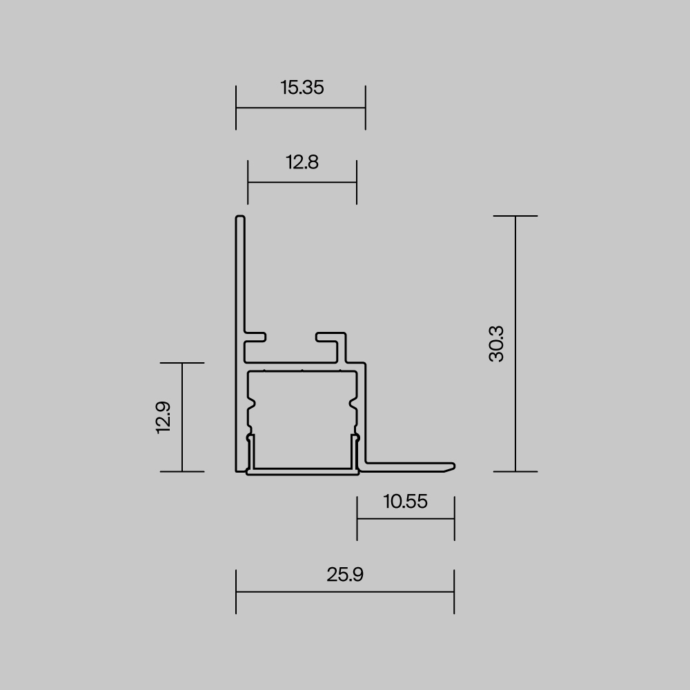 Алюминиевый профиль встраиваемый скрытого монтажа 26x30 Maytoni Led Strip ALM-2630-S-2M 632014 в Санкт-Петербурге