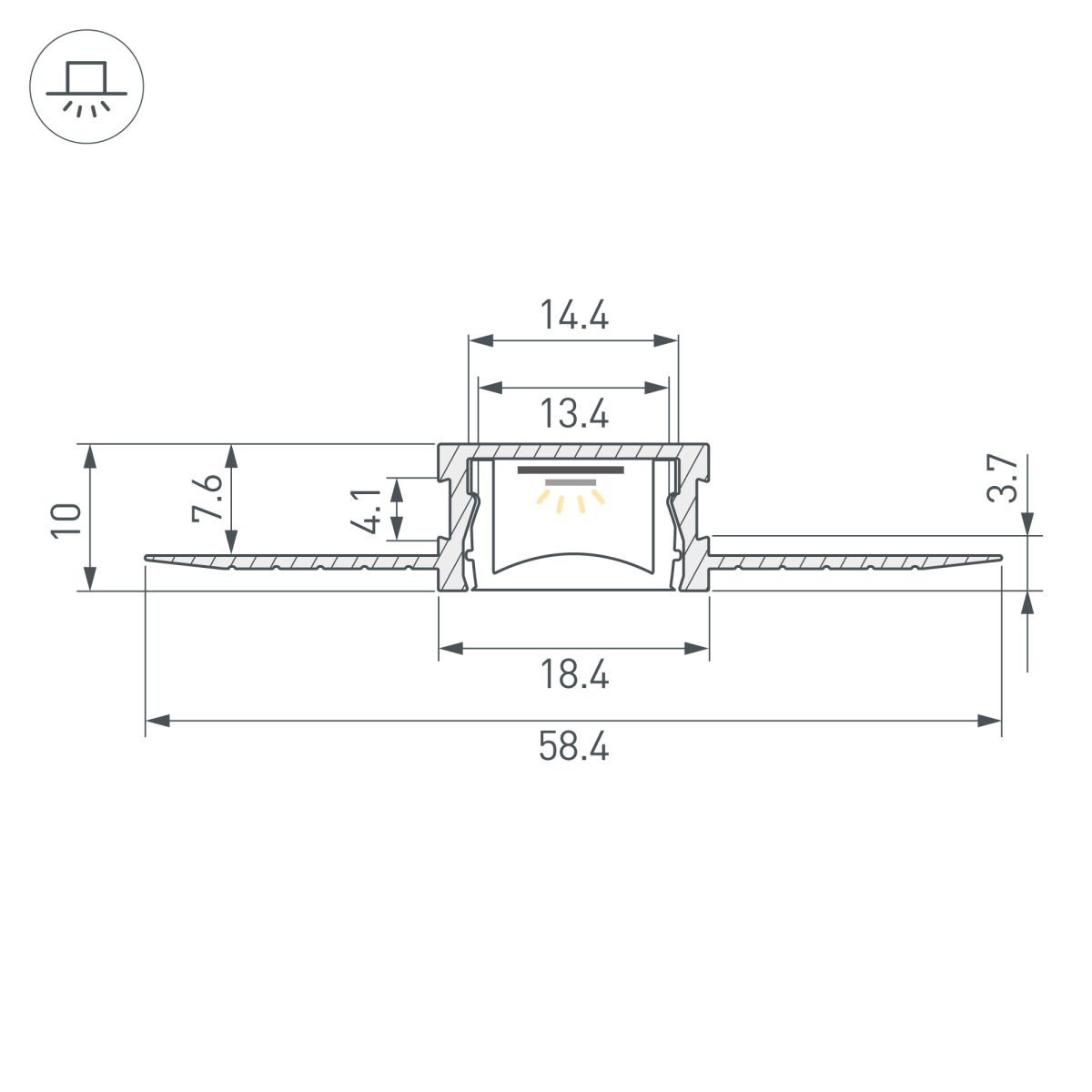 Профиль Arlight HR-M-F-HIDE-3000 (Алюминий) 065922 в Санкт-Петербурге