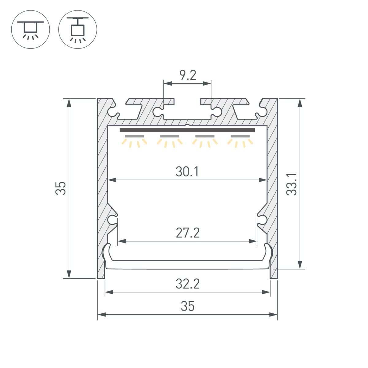 Профиль Arlight SL-LINE-3535-2000 BLACK (BY) (Алюминий) 062591 в Санкт-Петербурге