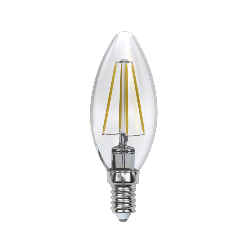 Лампа светодиодная филаментная (UL-00002862) Uniel E14 5W 4000K LED-C35-5W/NW/E14/CL/DIM GLA01TR в Санкт-Петербурге
