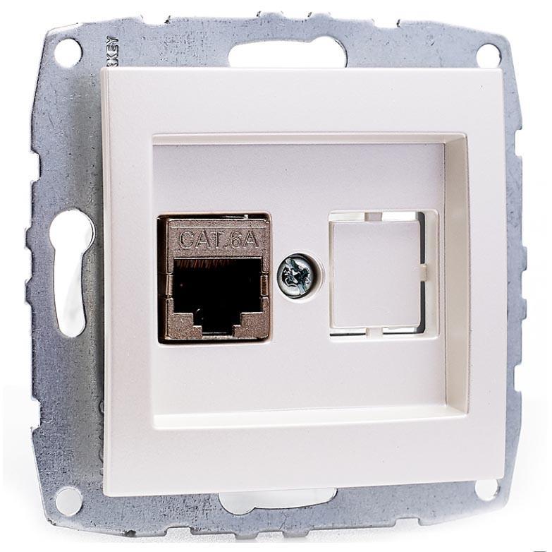 Розетка компьютерная Rj45 Cat6 Mono Electric Despina-Larissa жемчуг 500-002505-125 в Санкт-Петербурге