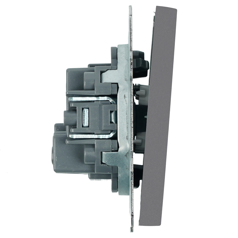 Выключатель двухклавишный Stekker Эмили RSW10-5116-10 платиново-серый soft touch 50823 в Санкт-Петербурге